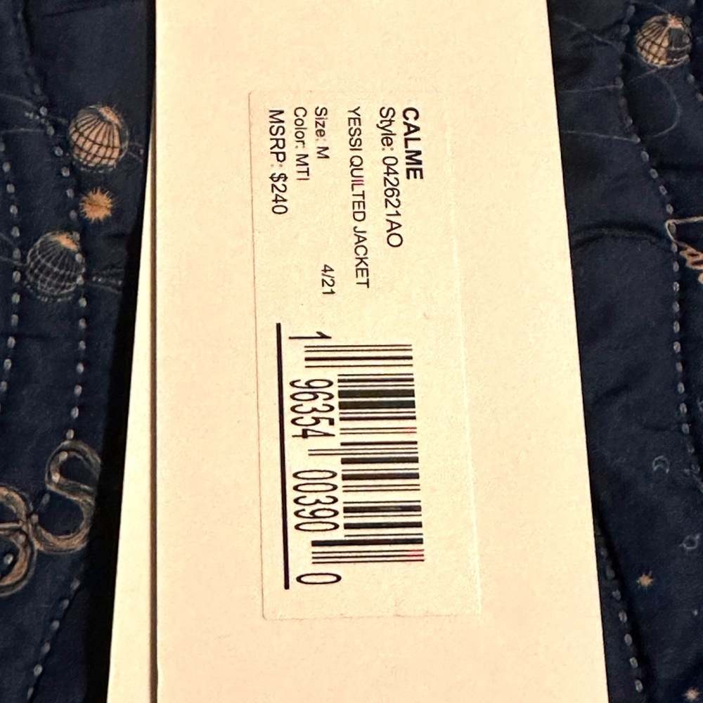 Johnny Was Navy Blue Embroidered Quilted Jacket - Picture 11 of 11